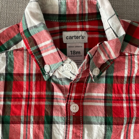 18m Carter’s Christmas plaid dress shirt - Picture 2 of 5